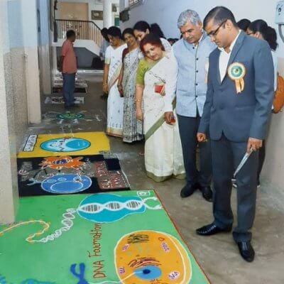 Scientific Rangoli Competition oragnized by Department of Microbiology on 14th August 2019